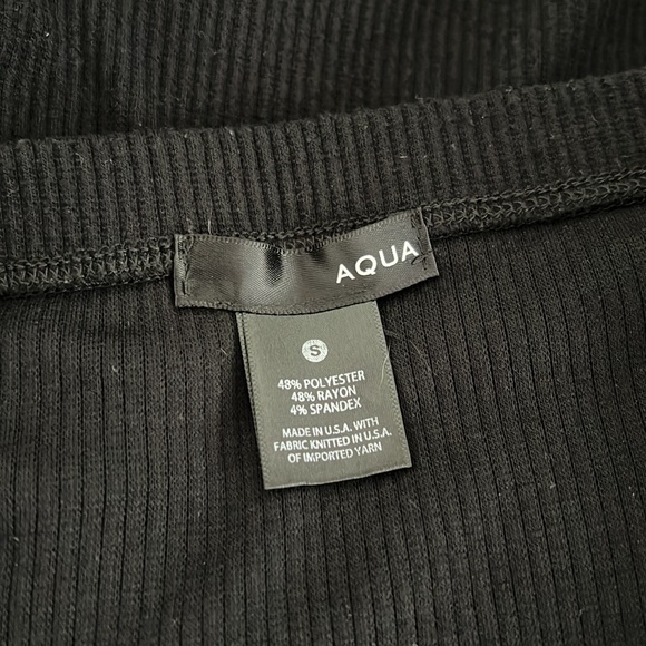 ❤️ Aqua Ribbed Midi Skirt Black - Picture 2 of 3